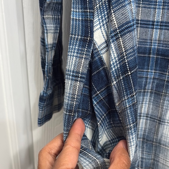 Zara Blue and White Plaid Long Sleeve Dress - Picture 5 of 5